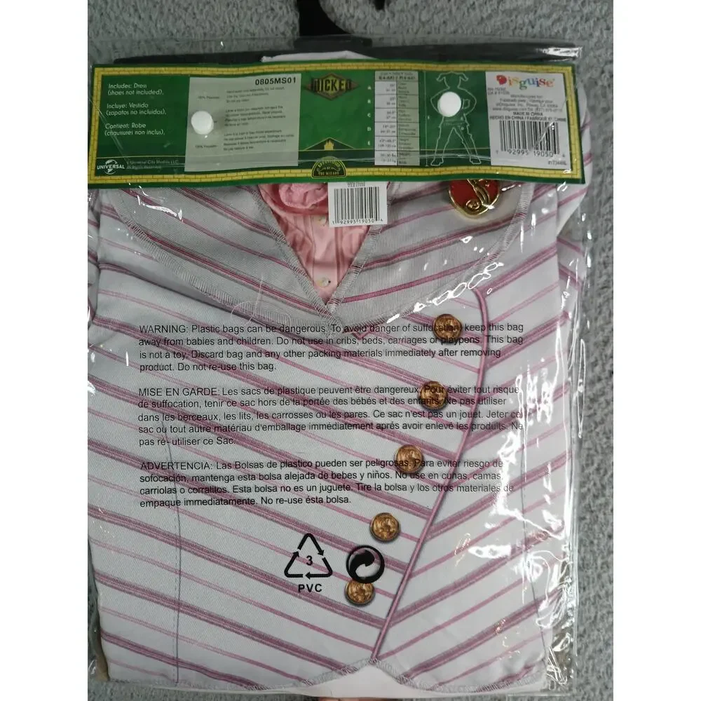 Wicked Glinda Shiz University Uniform Costume Girls Small (4-6X) Pink NWT